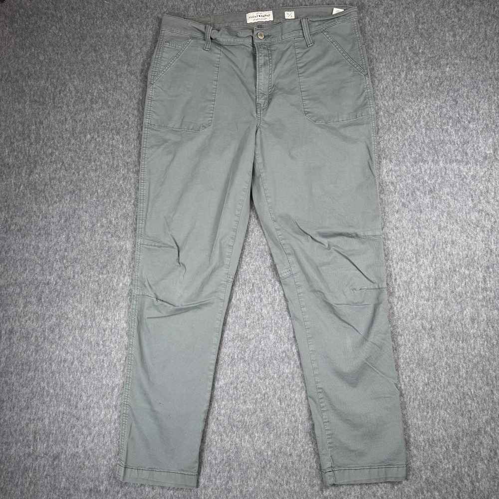 Lucky Brand The Cargo Pants Women 12/31 Green Lightweight Utility Outdoor 35x28